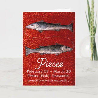 Cartão Peixes a Festa de aniversário do Sinal Zodiac de P