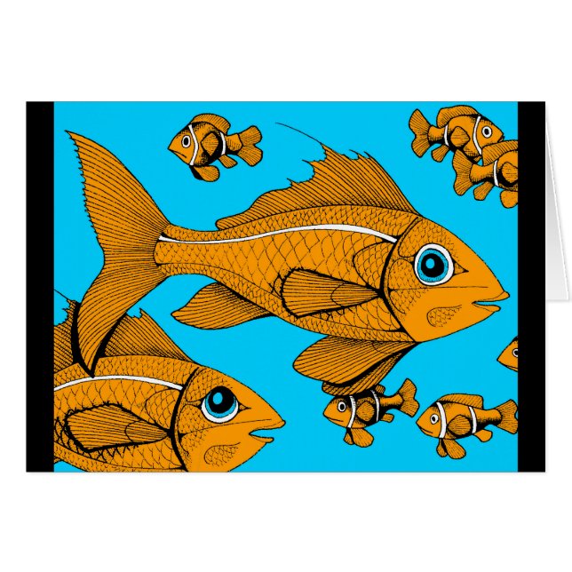 Cartão Peixes alaranjados (Frente Horizontal)