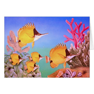 Cartão peixes da borboleta do Longo-nariz