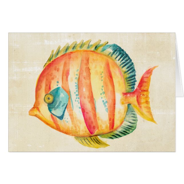 Cartão Peixes de Aquário Coloridos (Frente Horizontal)