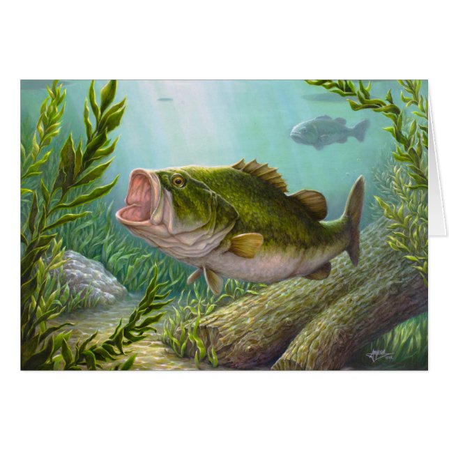 Cartão Peixes de Bass (Frente Horizontal)