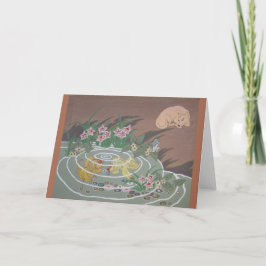 Cartão Peixes dourados, cães e Sapos