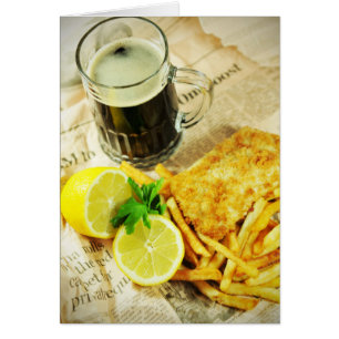 Cartão Peixes e batatas fritas