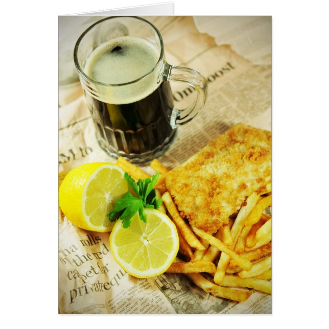 Cartão Peixes e batatas fritas (Frente)