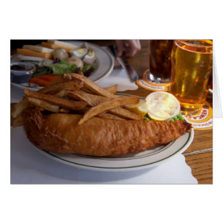 Cartão Peixes E Chips Com Um Pint De Cider