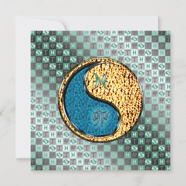 Cartão Peixes e Coelho Fogo (Frente)