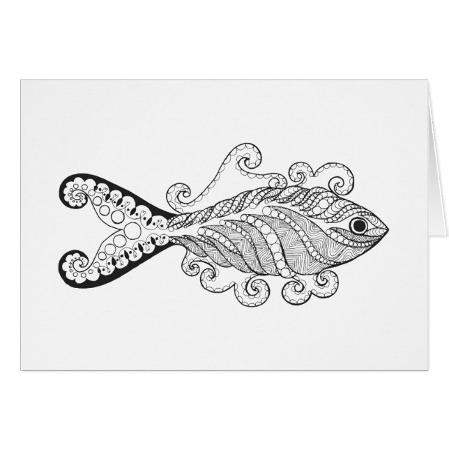 Cartão Peixes estilizados (Frente Horizontal)