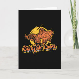 Cartão Peixes Goldfish Lover Aquarium Vintage Retro Anima
