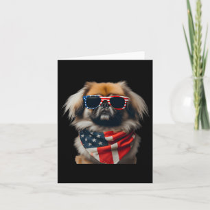 Cartão Pekingese Dog 4º De Julho Da Independência America