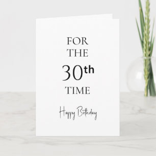 Cartão Pela 30ª Vez Feliz Aniversário de 30 Anos Minimali