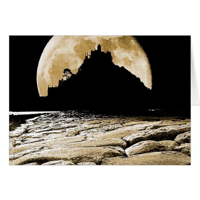 Cartão Pela luz da lua de sepia (Frente Horizontal)