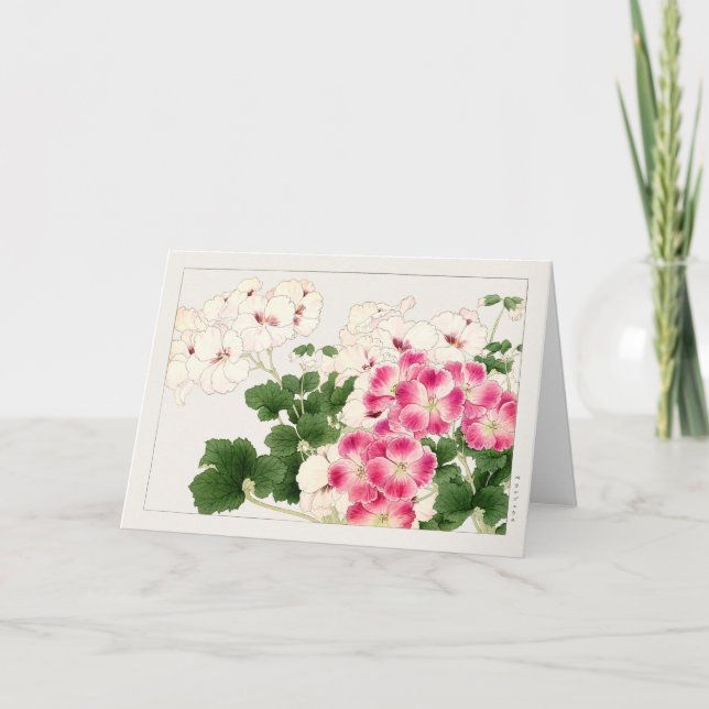 Cartão Pelargónio por Tanigami Konan (Frente)