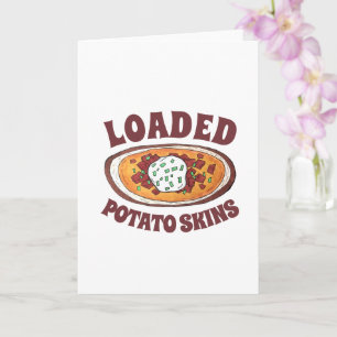 Cartão Pele de Batata Carregada Comida de Invólucro Bacon