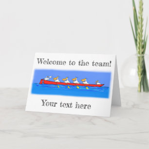 Cartão Pelicans rowing cartoon card.
