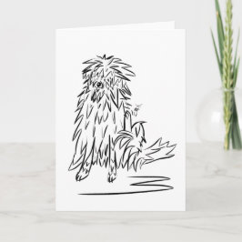 Cartão peludo dos desenhos animados do cão & da