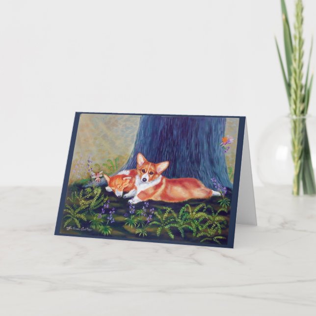 Cartão Pembroke Welsh Corgi (Frente)