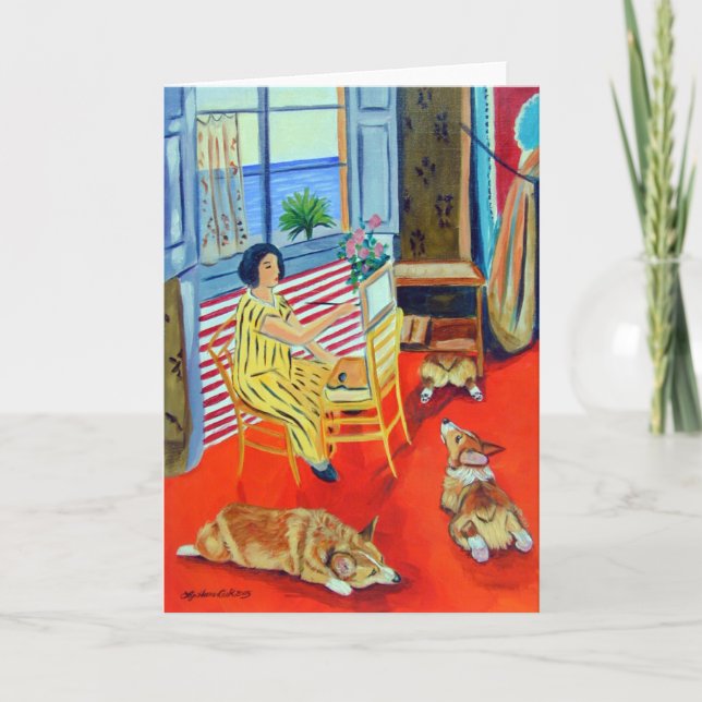 Cartão Pembroke Welsh Corgi (Frente)