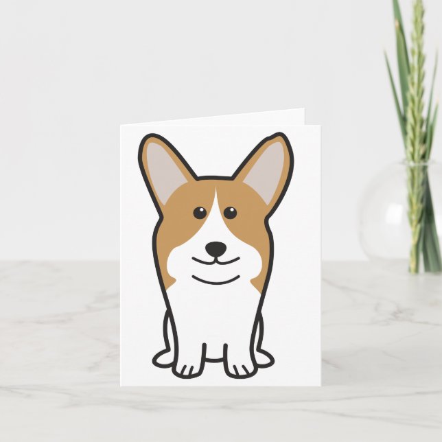 Cartão Pembroke Welsh Corgi Dog Cartoon (Frente)
