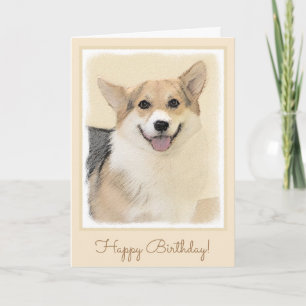 Cartão Pembroke Welsh Corgi Painting - Original Dog Art