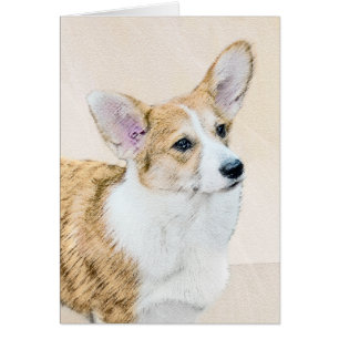 Cartão Pembroke Welsh Corgi - Pintura Original para Cacho