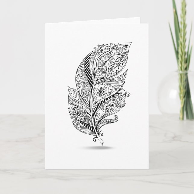 Cartão Pena tribal inspirada (Frente)