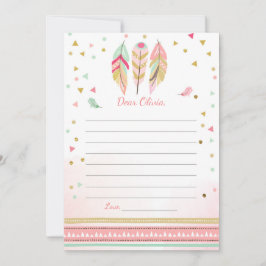 Cartão Penas Cartões-Guestbook Tribal Boho Cápsula