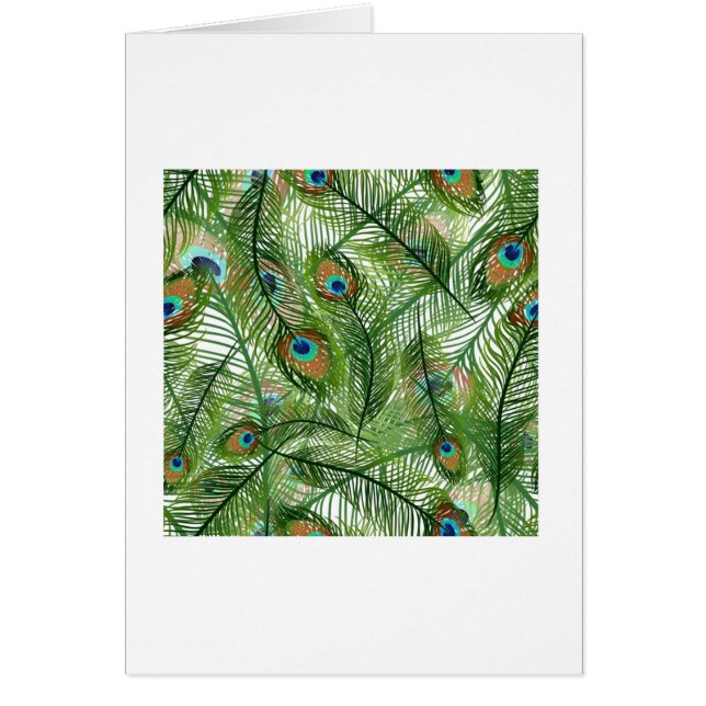Cartão Penas de peacock (Frente)