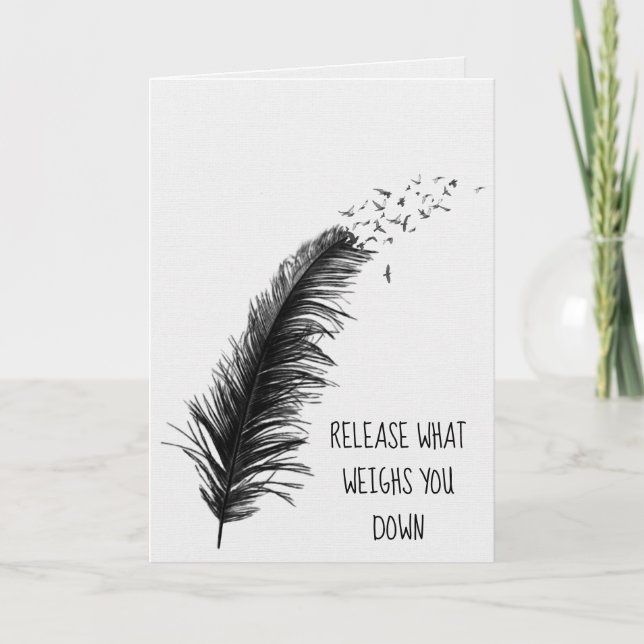 Cartão Penas e Pássaros Pretos (Frente)