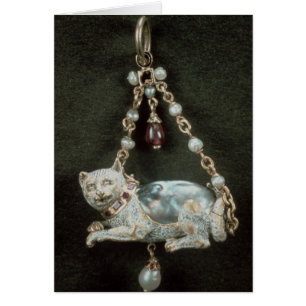 Cartão Pendente do gato do renascimento
