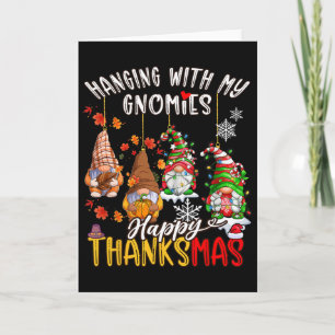 Cartão Pendurado Com Meus Gnomos Feliz Dia de Ação de Gra