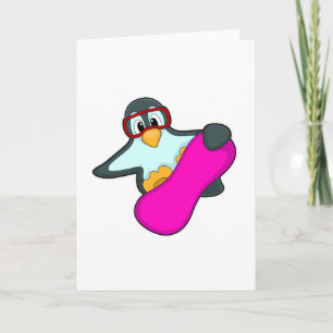 Cartão Penguin at Snowboard Sports & Ski goggles