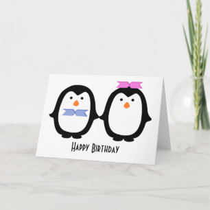 Cartão Penguin Casal Birthday