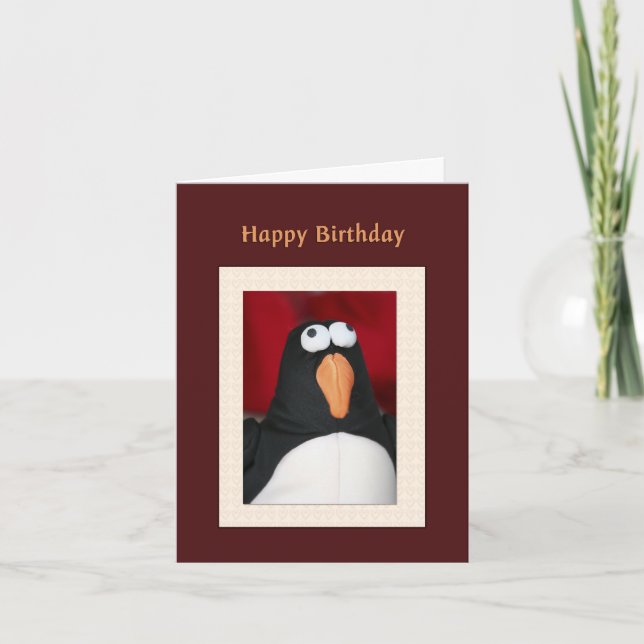 Cartão Penguin Happy Birthday (Frente)