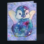 Cartão Penguin named Button<br><div class="desc">The Lucky Charms they are a group of very lucky and cute Friends of Animals with beautiful and colorful patterns spreading luck as they go along the road of happy life journey. Hi I'm a Penguin from the universe of luck and my name is Button just like the lucky button...</div>