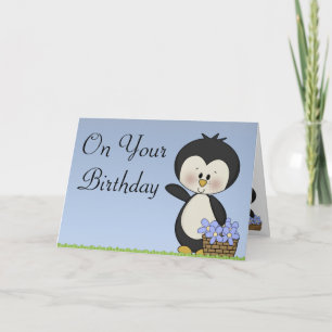 Cartão Penguin Smiles Happy Birthday Card