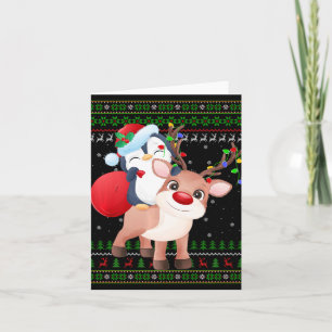 Cartão Penguin Xmas Sweater Style Fegly Papais noeis Peng
