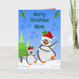 Cartão Penguins Christmas Folded Greeting Card