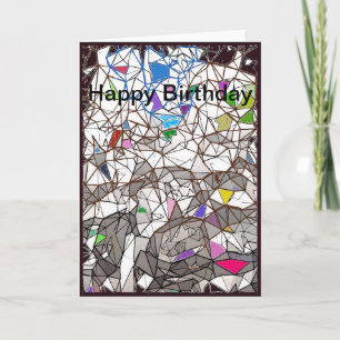 Cartão Penguins Mosaic Happy Birthday Card