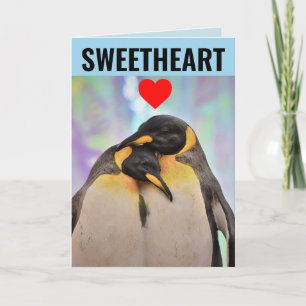 CARTÃO PENGUINS ROMANTIC HUMOROUS GREETING CARD