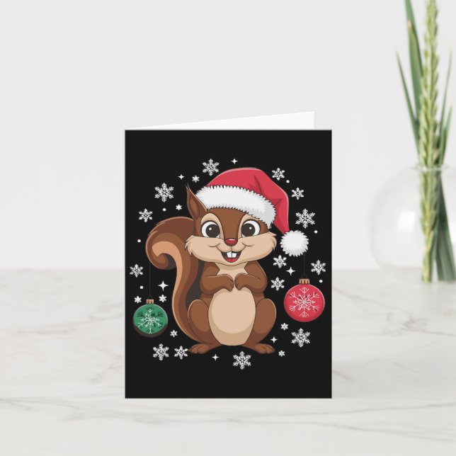 Cartão Penhor Natal de Esquilo Natal (Frente)