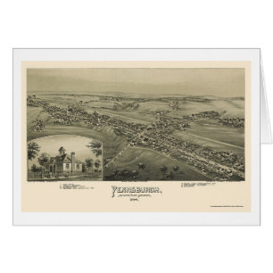 Cartão Pennsburgh, mapa panorâmico do PA - 1894