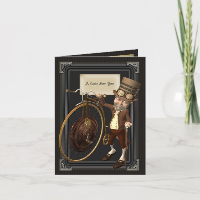 Cartão Penny Farthing Steampunk Notecards (Frente)