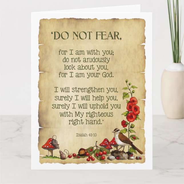 Cartão Pensamento de você: 41:10 de Isaiah, arte original (Frente)