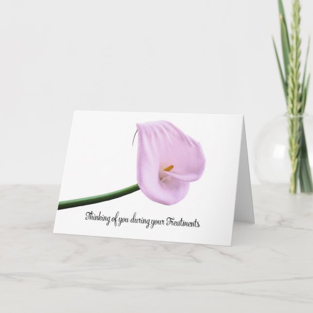 Cartão pensamento de você durante tratamentos contra o (Frente)