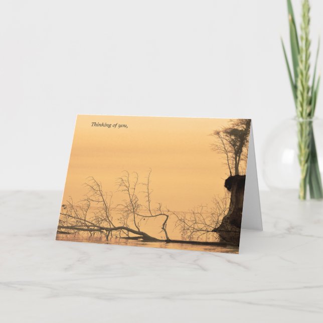 Cartão Pensamento de você fotografia da água do sepia do (Frente)