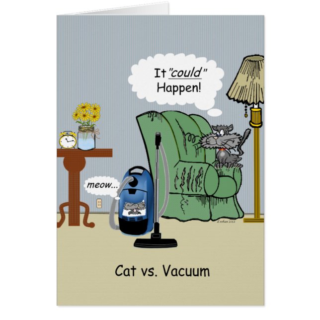 Cartão Pensamentos cómicos do gato (Frente)