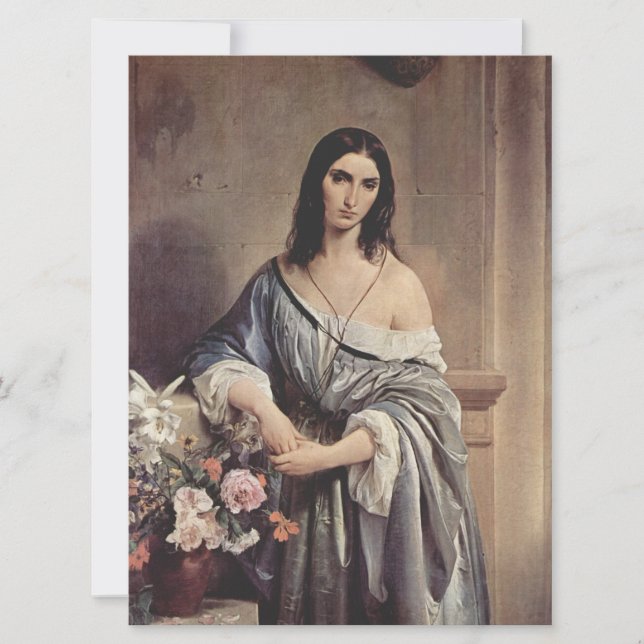 Cartão Pensamentos melancólicos (por Francesco Hayez) (Frente)