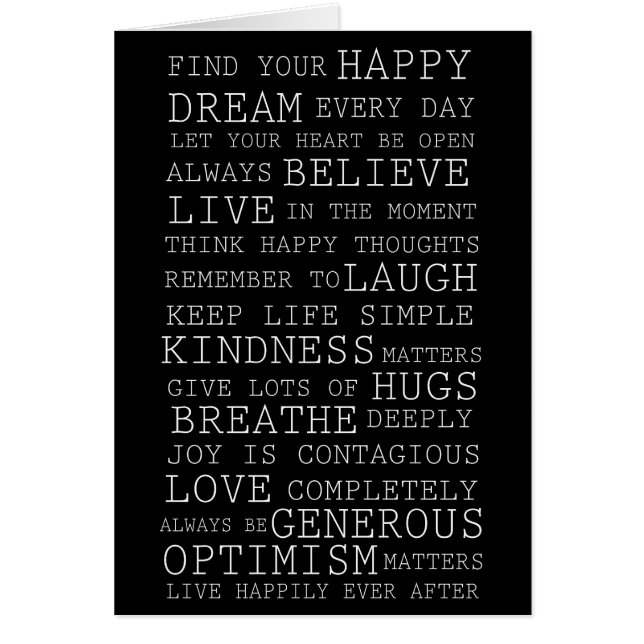 Cartão Pensamentos positivos (Frente)