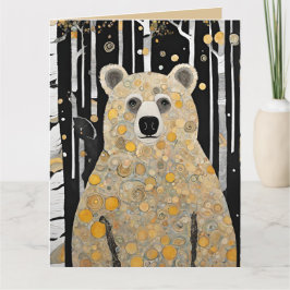 Cartão Pensando em seu abraço de urso bonito