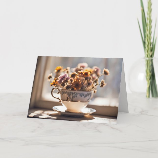 Cartão Pensando em seu Buquê de café (Frente)